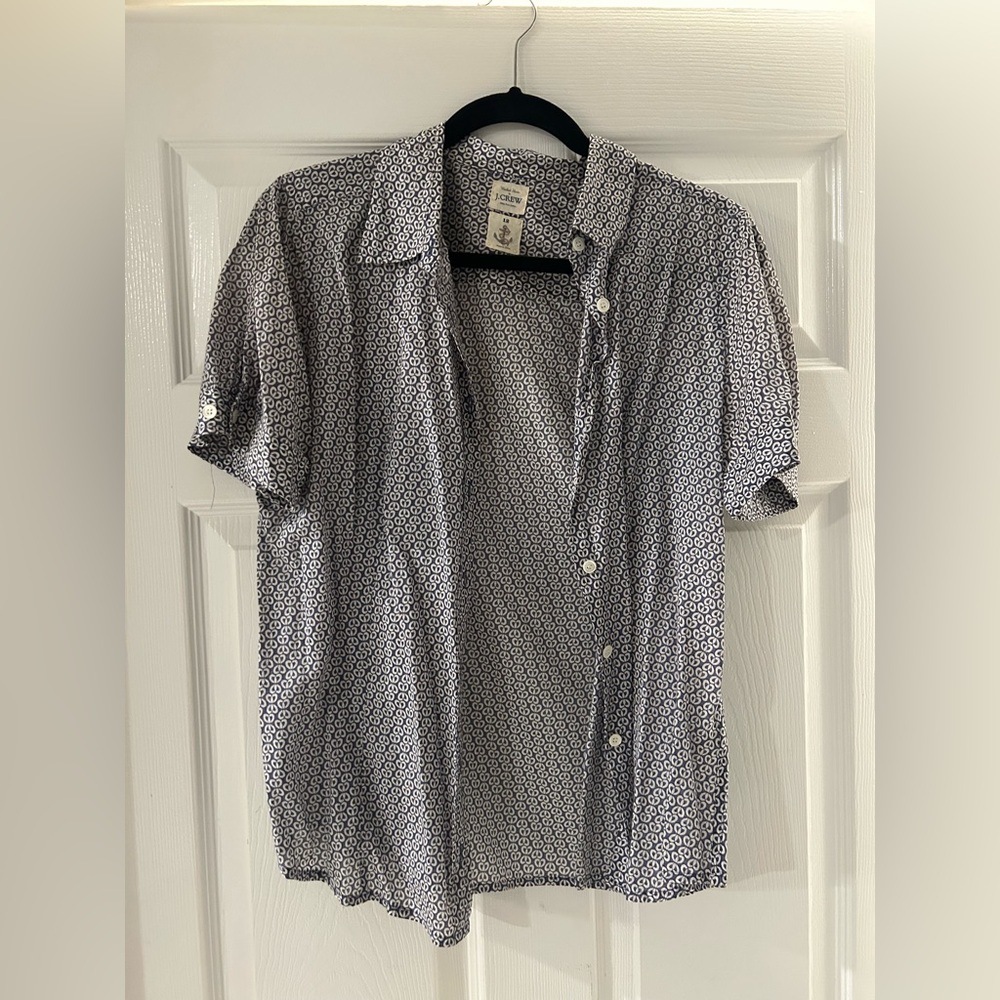 J. Crew Blue Button Down Shirt Classic Cotton